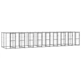 vidaXL Outdoor-Hundezwinger Stahl mit Überdachung 21,78 m2