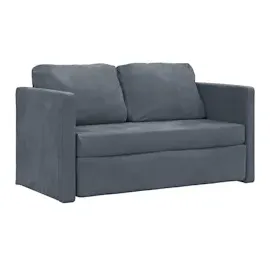 vidaXL Bodensofa mit Schlaffunktion Dunkelgrau 122x204x55 cm Samt