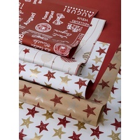 B&P Italien Sortiment 10 Blatt 70 x 100 cm für Geschenkverpackung, Farbe Rot, hochwertiges Papier aus Polypropylen