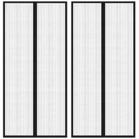 VidaXL Fliegengitter-Türvorhänge 2 Stk. Magnet Schwarz 220x110 cm