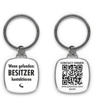 WERTSACHEN ABSICHERN: 1x Batterieloser QR-Code Anhänger inklusive App für Apple und Android mit anonymer Chatfunktion, Finder für Schlüssel, Koffer, Hunde, Katzen, Rucksack, Taschen (Besitzer)