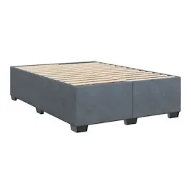 vidaXL Boxspringbett mit Matratze Dunkelgrau 160x200 cm Samt