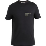 Icebreaker Merino 150 Tech Lite III Natural Run Club 2.0 T-Shirt schwarz)