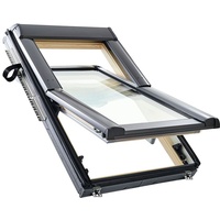 Roto Schwingfenster Konfigurator Designo R6 H200 Holz Aluminium Dachfenster, keine, 2-fach Verglasung,74x78 cm (7/7),gut (Uw 1,1)