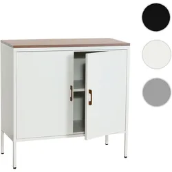 Kommode HWC-L84, Sideboard Schrank Anrichte, 2 T√oren Metall 90x90x40cm, Melamin beschichtet ~ wei√ü