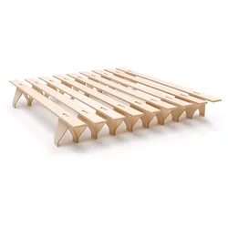 Tojo - lieg Bett, 180 x 195 cm, Buche natur