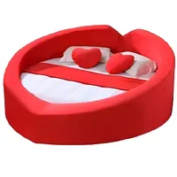 JV Möbel Designer Bett 230 x 230 cm rot