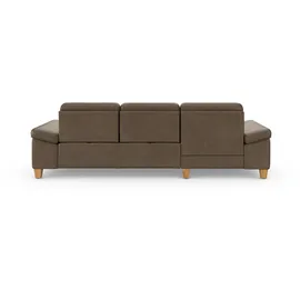 sit&more Ecksofa SIT & MORE "Westham L-Form", braun (coffee), B:275cm H:88cm T:172cm, 100% Polyester, Sofas, Ecksofa, mit Recamiere, mit oder ohne Bettfunktion, Bettkasten, Füße Eiche