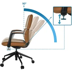 Chefsessel / Bürostuhl ATMOS DESIGNER Kunstleder camel hjh OFFICE