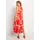 LASCANA Maxikleid Blumenprint Rot/Weiß 34