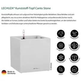 LECHUZA Canto Stone low 40 Komplettset 40 x 40 x 40 cm quarzweiß