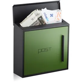 Relaxdays Briefkasten Schwarz-Grün
