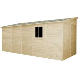 TIMBELA Anbau-Gartenhaus M341A 4,93 x 2,04 m Beige