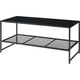 [en.casa] Couchtisch Ruokolahti mit Gitterablage 102x43x46cm Schwarz