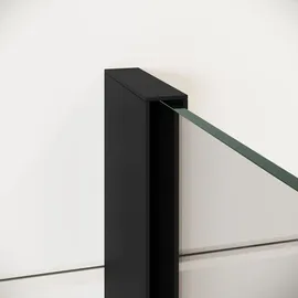 Badplaats Florida Walk-In-Dusche 40 x 200 cm Schwarz Sicherheitsglas