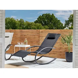 Beliani Carano II Sonnenliege 155 x 60 x 90 cm Schwarz