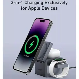 Anker 3-in-1 Cube Kabelloses Schnellladegerät 15W Grau