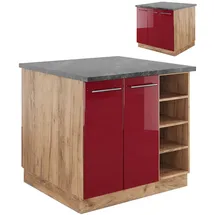 Vicco Kochinsel Fame-Line 90 x 0 x 0 cm Bordeaux Hochglanz