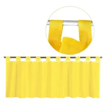 Bestgoodies Schlaufen-Bistrogardine in B160cm x L60cm, transparente Uni Scheibengardine Voile in vielen erhältlich (gelb - lemongelb)