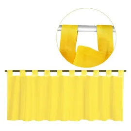 Bestgoodies Schlaufen-Bistrogardine in B160cm x L60cm, transparente Uni Scheibengardine Voile in vielen erhältlich (gelb - lemongelb)