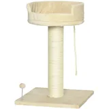 PawHut Kratzbaum 85 cm mit Liegefläche Plüsch-Kletterbaum Spielball