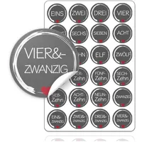 TK Gruppe Timo Klingler Adventskalender Aufkleber Etiketten Sticker Zahlen Buttons 1-24 selbstklebend zum basteln