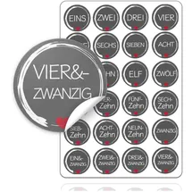 TK Gruppe Timo Klingler Adventskalender Aufkleber Etiketten Sticker Zahlen Buttons 1-24 selbstklebend zum basteln