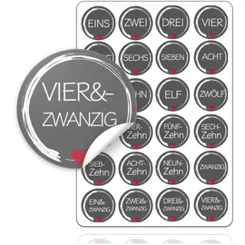TK Gruppe Timo Klingler Adventskalender Aufkleber Etiketten Sticker Zahlen Buttons 1-24 selbstklebend zum basteln