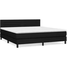 vidaXL Boxspringbett mit Matratze Schwarz 180x200 cm Stoff1468021