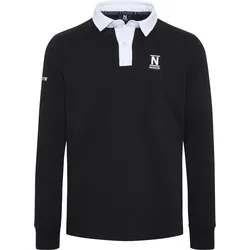 Poloshirt mit Kontrast-Akzenten SCHWARZ XL