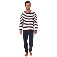 normann Frottee Pyjama Schlafanzug Streifen Rot 52