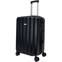MY TRAVEL BAG ABS Hartschalen-Koffer Trolley Reisekoffer Tasche (Handgepäck-Mittel-Groß-Set) Zwillingsrollen (Schwarz, Handgepäck (55cm))