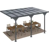 Outsunny Pergola Pavillon 4 x 3 m Grau