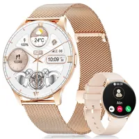 LIGE Smartwatch Damen mit Telefonfunktion 1.43" AMOLED Touch Screen Smart Watch für Damen, Fitness Tracker mit 100+Sportmodi Kalorien Fitnessuhr Damen IP68 iOS Android Sportuhr Geschenke für Frauen