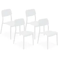 Konsimo® Gartenstuhl, Weiß, Kunststoff, 47.5x84x55.5 cm, Gartenmöbel, Gartenstühle, Gartenstühle