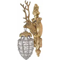 Palazzo Wandlüster Hirschkopf Wandleuchte -nicht elektrifiziert- Gold Hirsch Lampe