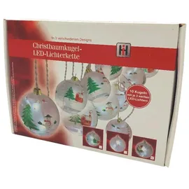 Buri LED Lichterkette aus Glas-Weihnachtskugeln Weihnachtsbeleuchtung Weihnachtsdeko