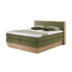 Primo Massivholz-Boxspringbett mit Bettkasten Morgan ¦ grün ¦ Maße (cm): B: 184 H: 113