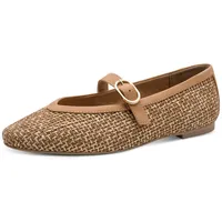 Marco Tozzi Damen Ballerinas weiches Feel Me Fußbett weiches Innenfutter Vegan Strap, braun (NUT Comb), 40 EU