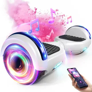 SISIGAD Hoverboard 6,5 Zol l Zweimotoren 2-Rad-Hoverboard,Hoverboard mit LED-Leuchten Bluetooth