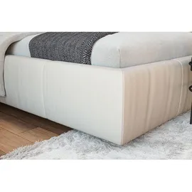 KAWOLA Bett HENRY Polsterbett Leder hellgrau 140x200cm