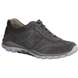 Gabor Comfort 66966-39 Rollingsoft Schnürer, Damen, Leder, Silber/Grau, Sneaker - Damenschuhe Bequeme Schnürschuhe, Grau, leder/textil (dreamvelour/mesh perl) - Grau