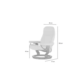 Stressless Relaxsessel mit Hocker Leder 75 x 112 x 87 cm Schwarz