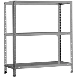 Proregal Schraubregal PANDA Small HxBxT 100x100x40cm | 3 Fachböden | Fachlast 100kg | Grau
