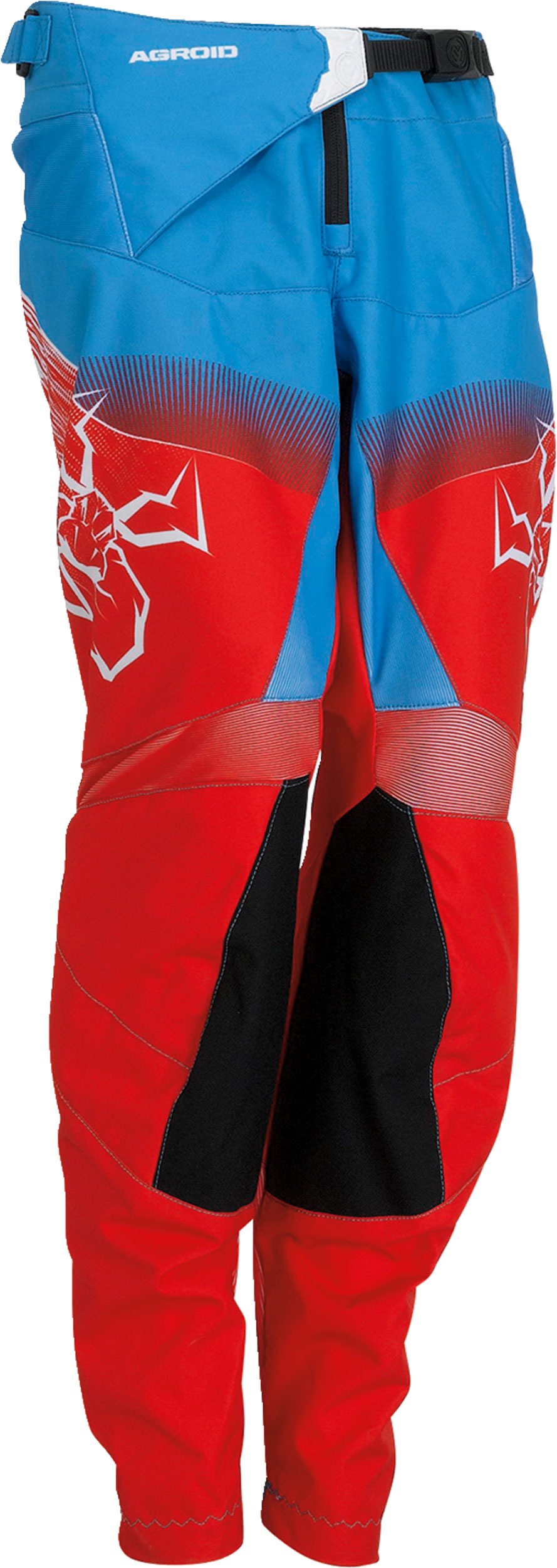 Moose Racing Agroid S22, pantalon textile pour jeunes - Rouge/Blanc/Bleu - 18