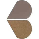 FreeForm CONNECT - Untersetzer Blütenblatt taupe, Kunstleder/Kork, Maße: 22 x 17 cm