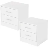 ML-Design Nachttisch Weiß Holz 38x37x34 cm, Schlafzimmer, Nachttische