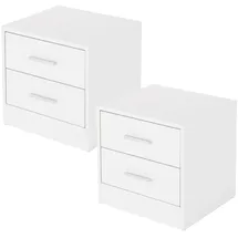 ML-Design Nachttisch Weiß Holz 38x37x34 cm, Schlafzimmer, Nachttische