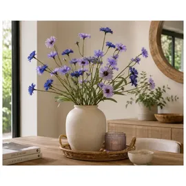 Decoris Kunstblumen Kornblume am Stiel 55cm blau