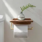 Toilettenpapierhalter, Wandhalterung ohne Bohren, Toilettenpapierbox, Handy-Toilettenpapierhalter, Holzständer